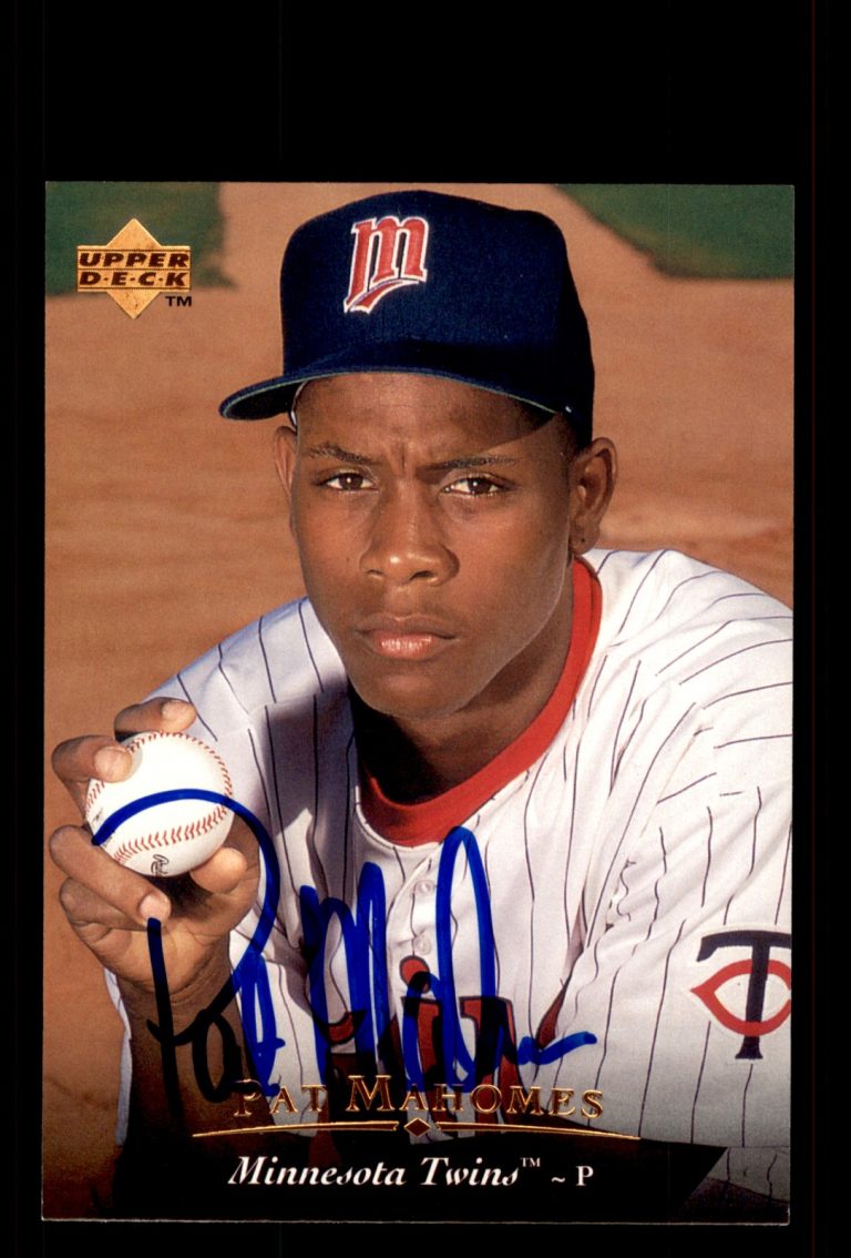 Signed Baseball Card Auto Pat Mahomes 1995 Upper Deck #429 Minnesota Twins
