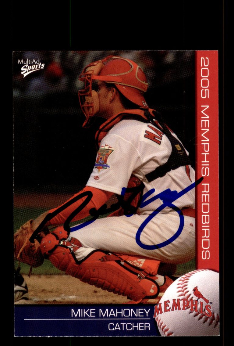 Signed Baseball Card Auto Mike Mahoney 2005 MultiAd Memphis Redbirds