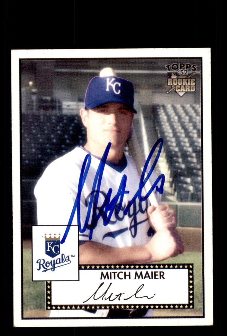Signed Baseball Card Auto Mitch Maier 2007 Topps Rookie 52 #217 Royals SP