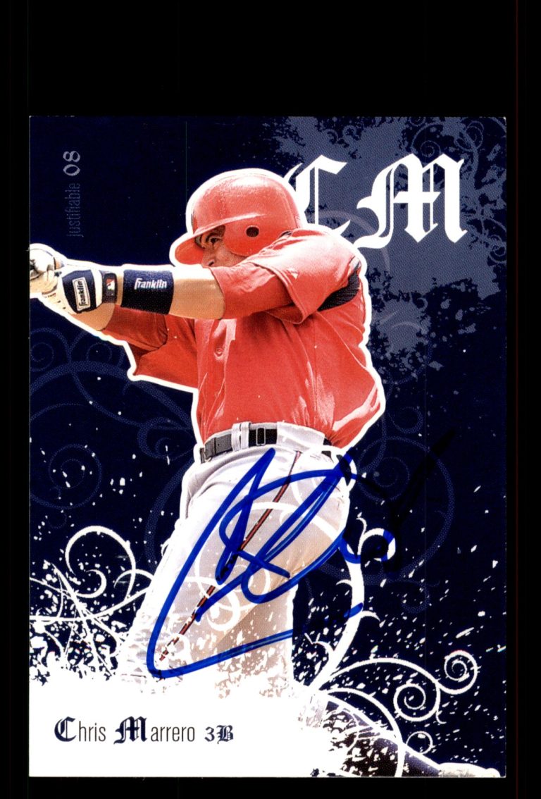 Signed Baseball Card Auto Chris Marrero 2008 Justifiable #JF-30 Nationals