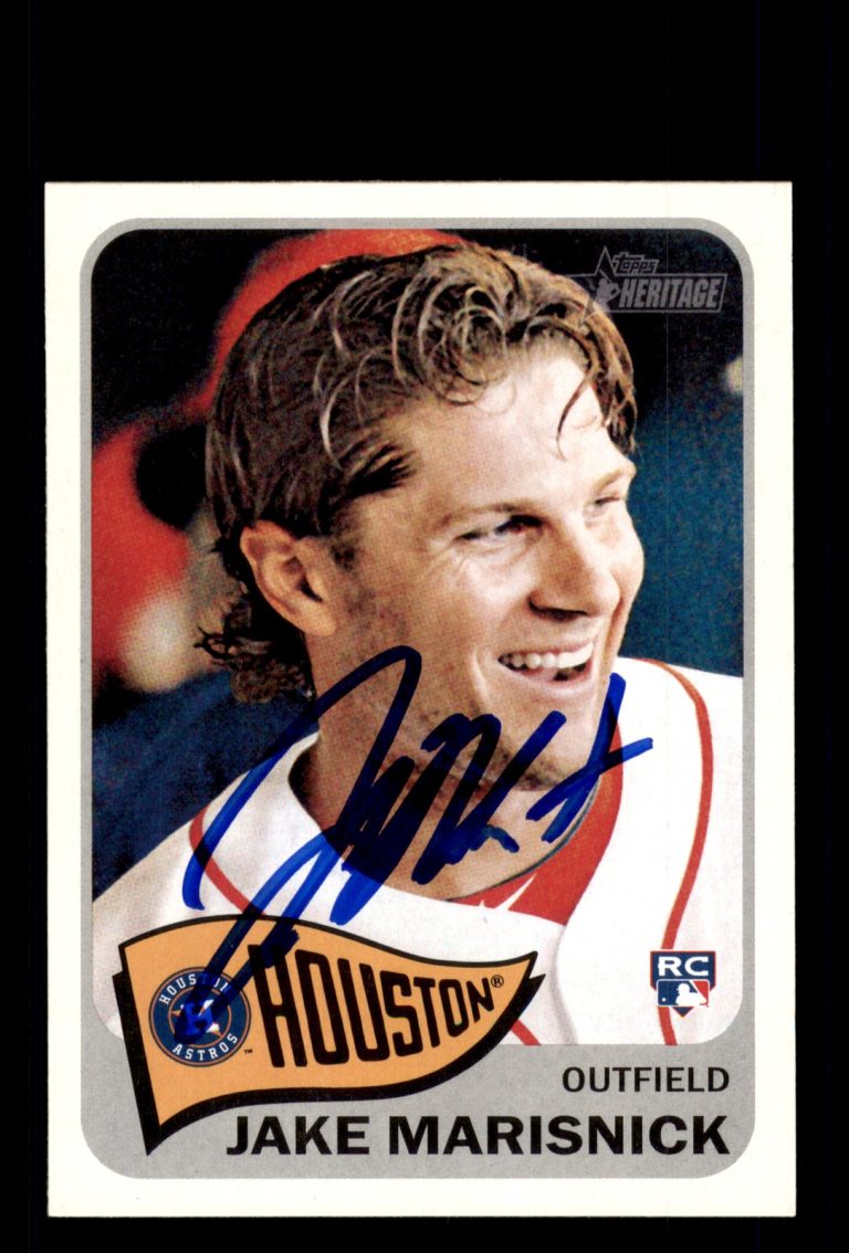 Signed Baseball Card Auto Jake Marisnick 2014 Topps Heritage #H569 Astros
