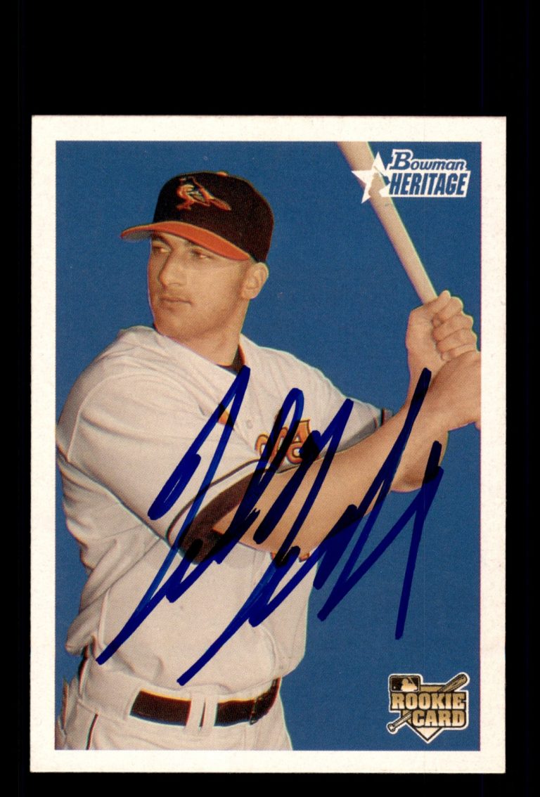 Signed Baseball Card Auto Nick Markakis 2006 Bowman Heritage #283 Orioles