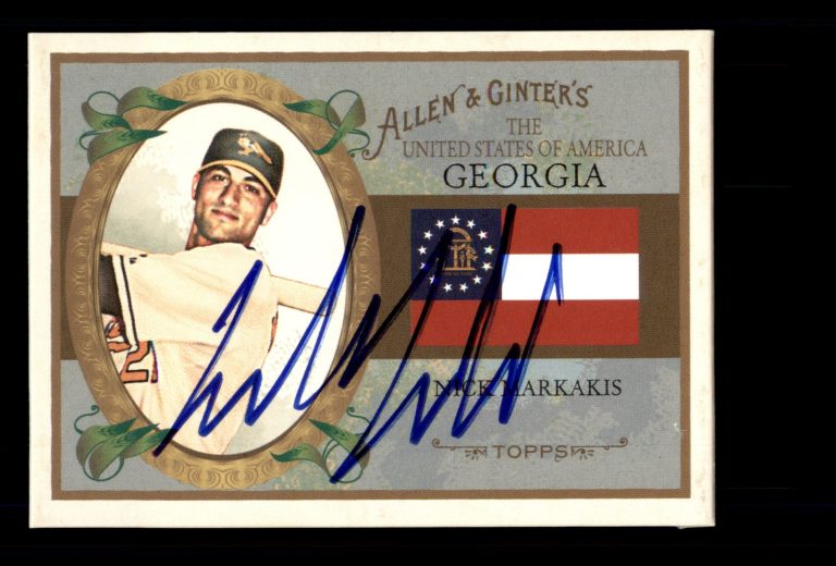 Signed Baseball Card Auto Nick Markakis 2008 Topps Allen & Ginter #US10 Orioles