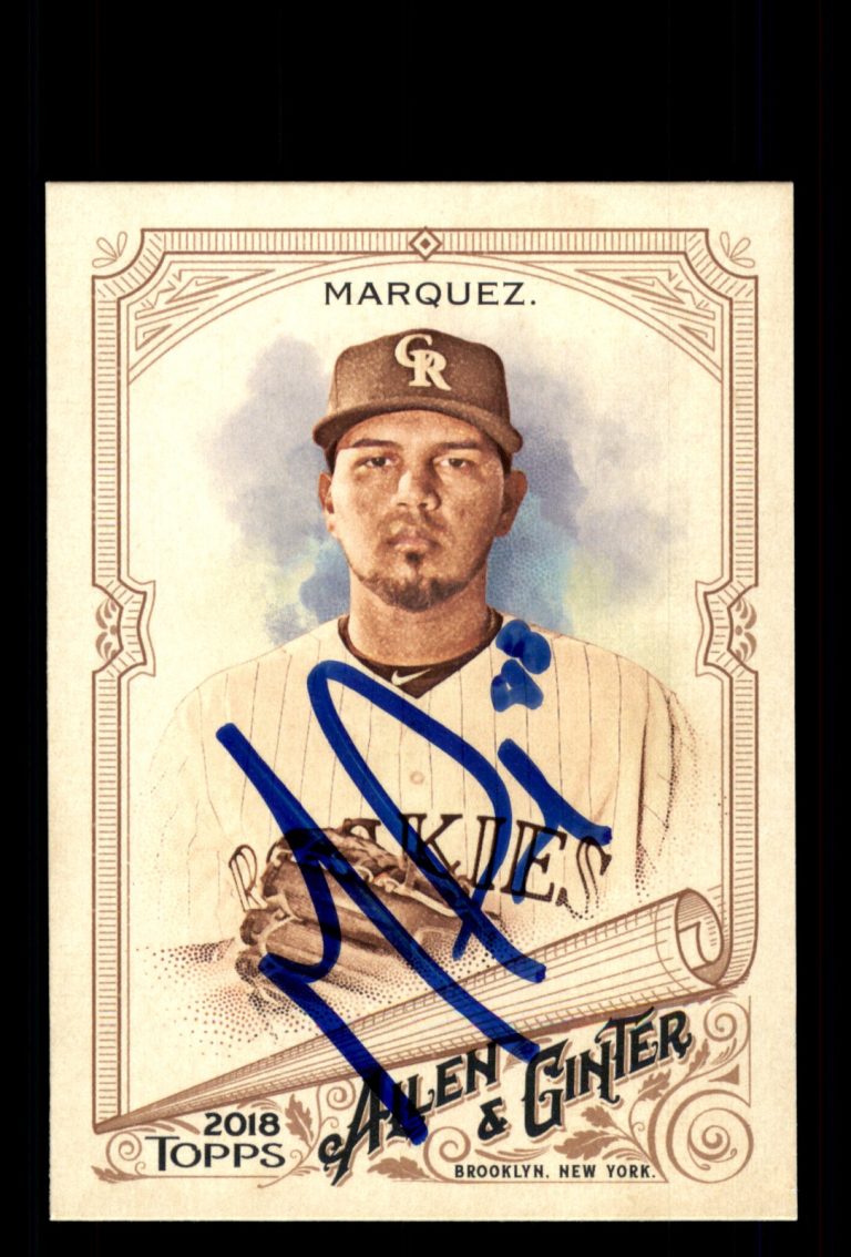 Signed Baseball Card Auto German Marquez 2018 Topps Allen & Ginter #349 Rockies
