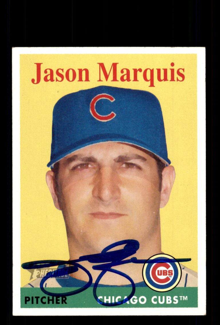 Signed Baseball Card Auto Jason Marquis 2007 Topps Heritage #196 Chicago Cubs