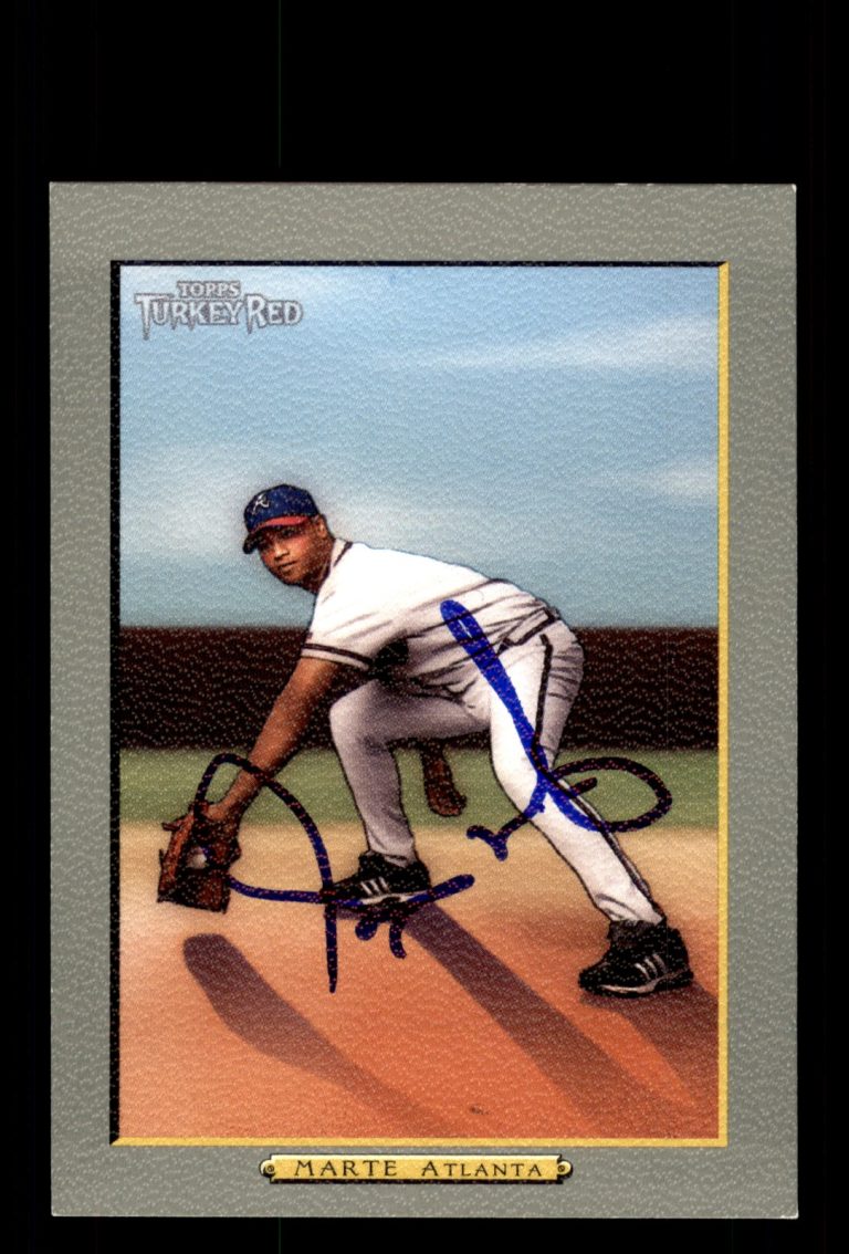 Signed Baseball Card Auto Andy Marte 2005 Topps Turkey Red #202 Atlanta Braves