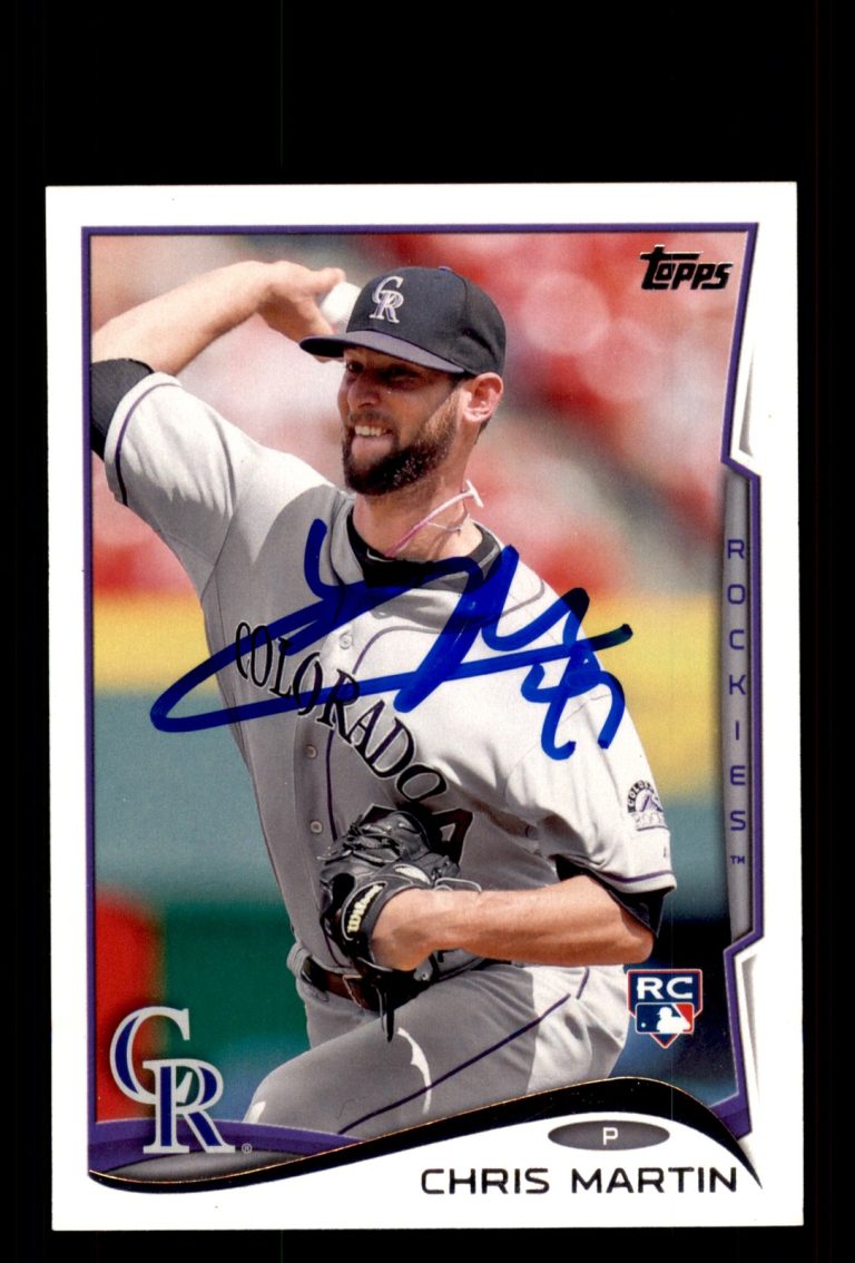 Signed Baseball Card Auto Chris Martin 2014 Topps Update #US-294 Rockies RC