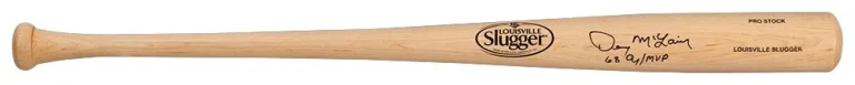 Denny McLain Signed Louisville Slugger Pro Blonde Baseball Bat w/MVP-CY (SS COA)