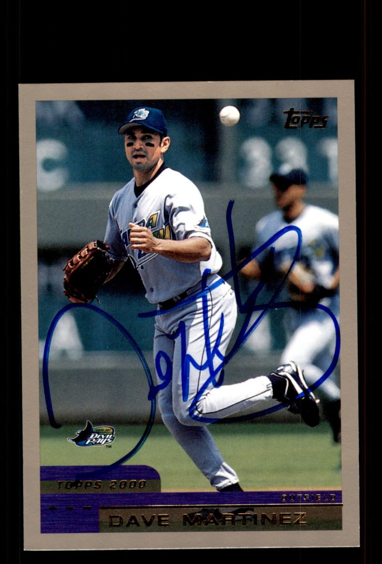 Signed Baseball Card Auto Dave Martinez 2000 Topps #161 Tampa Bay Devil Rays