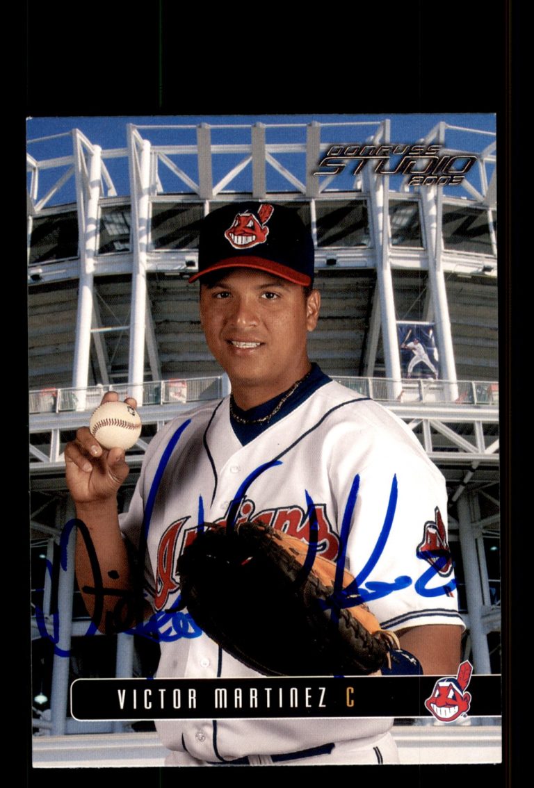 Signed Baseball Card Auto Victor Martinez 2003 Donruss Studio #29 Indians