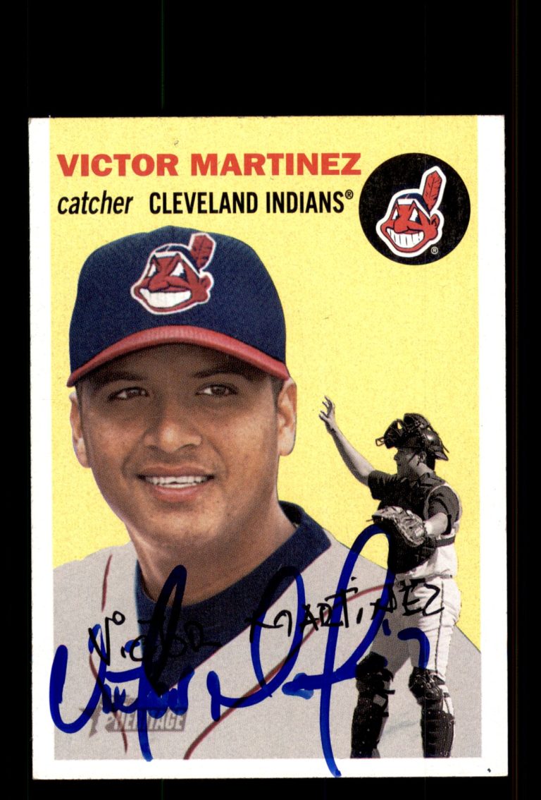 Signed Baseball Card Auto Victor Martinez 2003 Topps Heritage #324 Indians