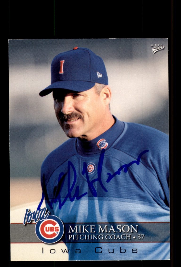 Signed Baseball Card Auto Mike Mason 2008 MultiAd Iowa Cubs