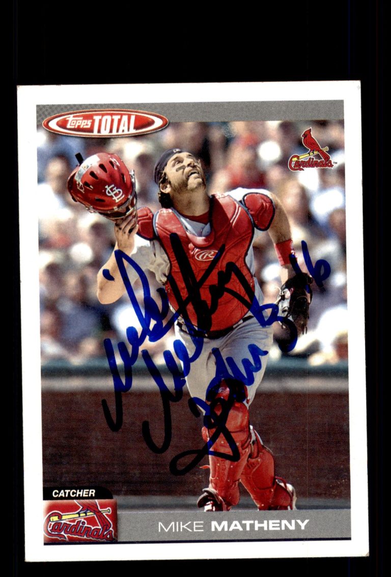Signed Baseball Card Auto Mike Matheny 2004 Topps Total #68 St. Louis Cardinals