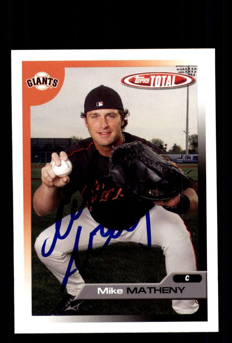 Signed Baseball Card Auto Mike Matheny 2005 Topps Total #13 San Francisco Giants