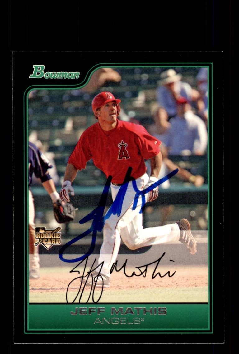 Signed Baseball Card Auto Jeff Mathis 2006 Bowman #BDP34 Angels