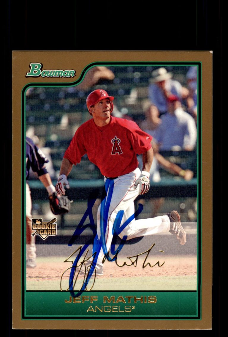 Signed Baseball Card Auto Jeff Mathis 2006 Bowman #BDP34 Angels Gold