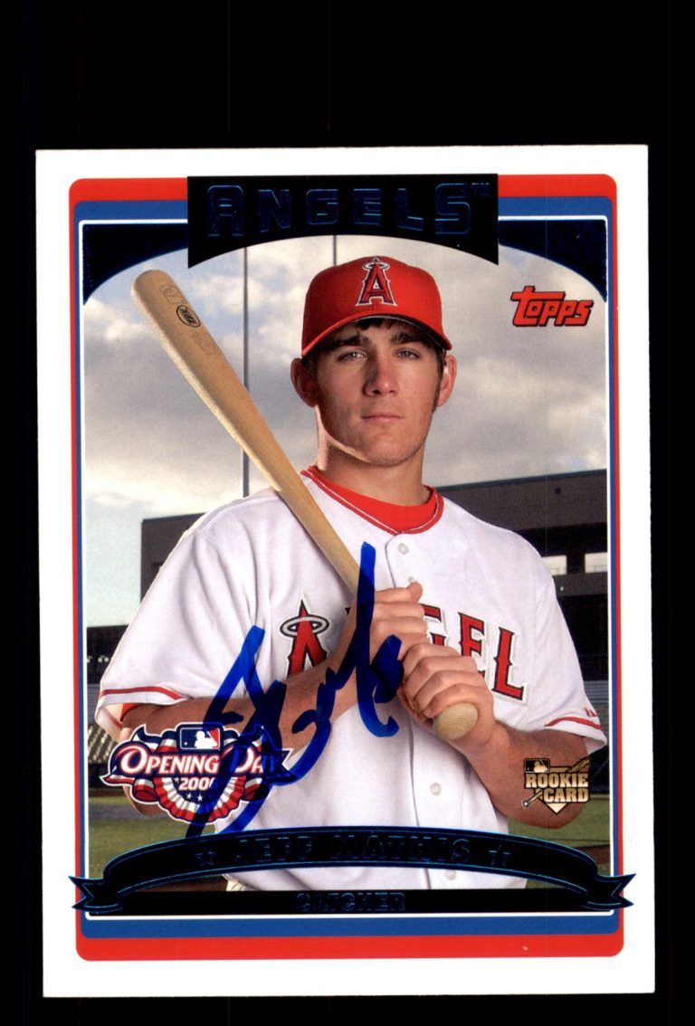 Signed Baseball Card Auto Jeff Mathis 2006 Topps Opening Day #138 Angels