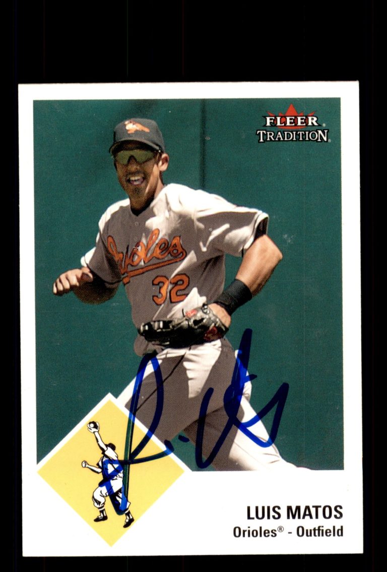 Signed Baseball Card Auto Luis Matos 2003 Fleer Tradition Update #U68 Orioles