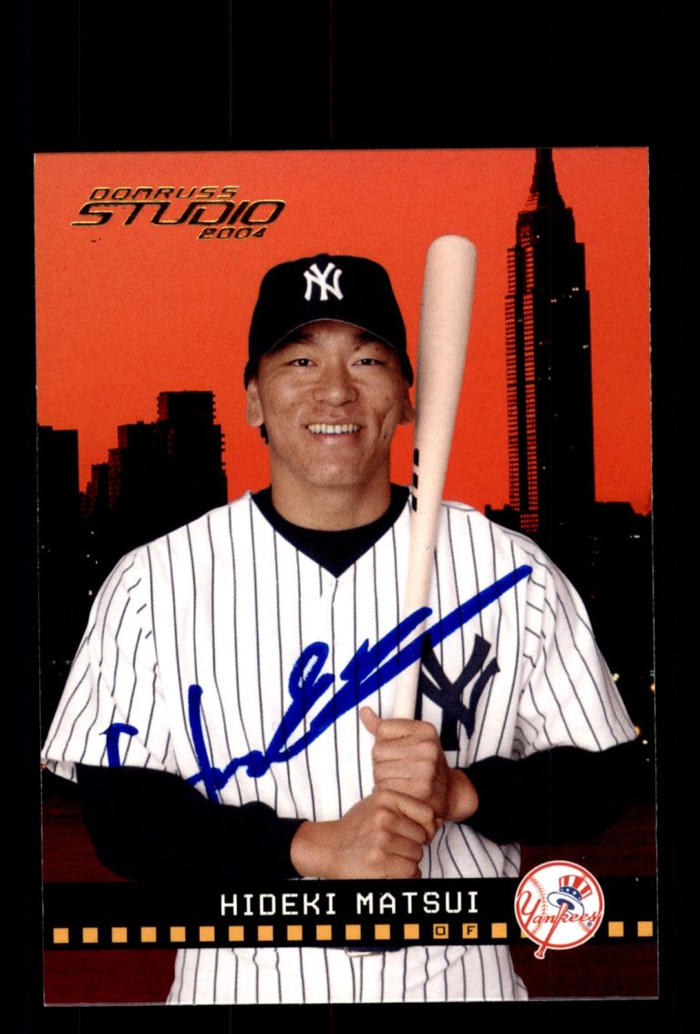 Signed Baseball Card Auto Hideki Matsui 2004 Donruss Studio #135 Yankees