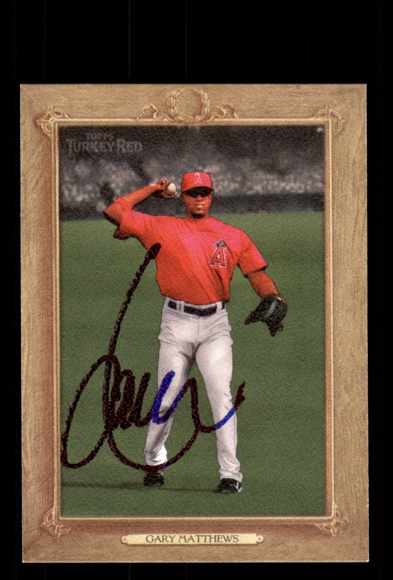 Signed Baseball Card Auto Gary Matthews 2007 Topps Turkey Red #114 Angels