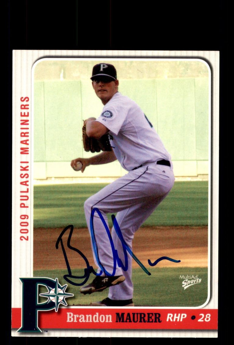 Signed Baseball Card Auto Brandon Maurer 2009 MultiAd Pulaski Mariners