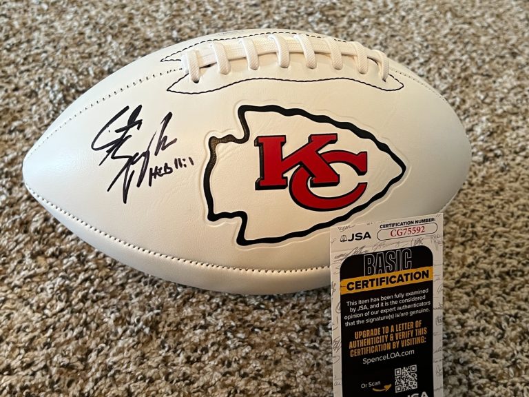 STEVE SPAGNUOLO SIGNED FOOTBALL KANSAS CITY CHIEFS SUPER BOWL CHAMP AUTO JSA COA
