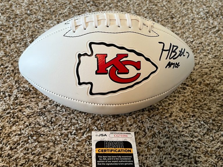HARRISON BUTKER SIGNED FOOTBALL KANSAS CITY CHIEFS SUPER BOWL CHAMP AUTO JSA COA