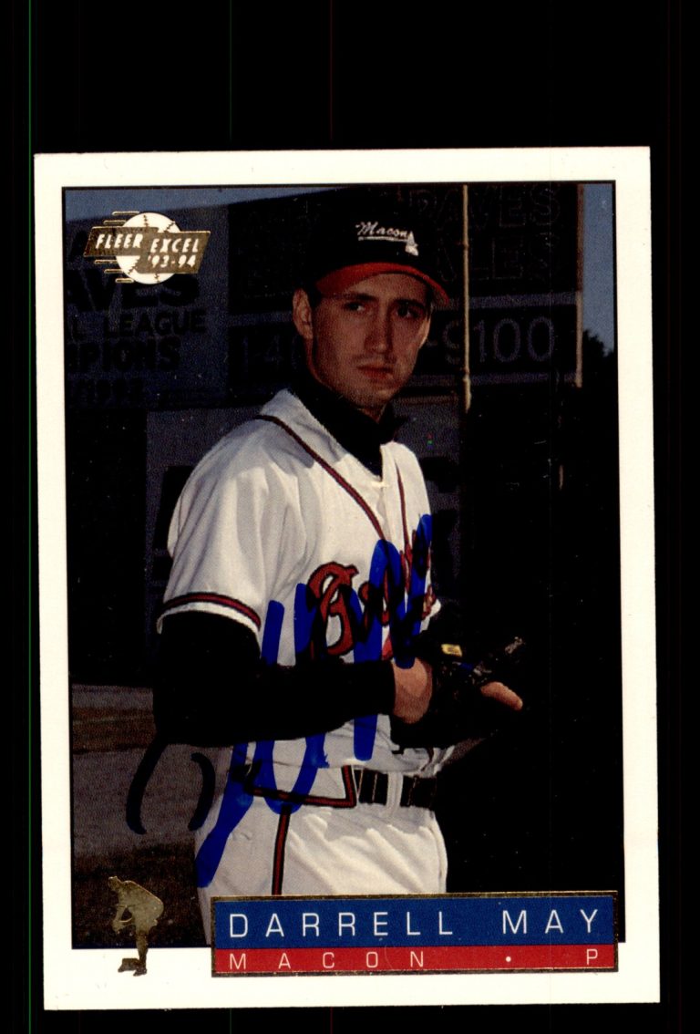 Signed Baseball Card Auto Darrell May 1993-94 Fleer Excel #158 Macon Braves