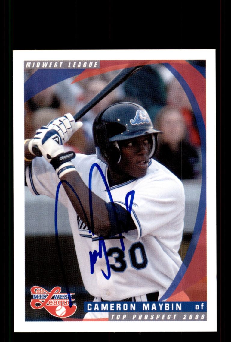 Signed Baseball Card Auto Cameron Maybin 2006 Midwest League Top Prospects