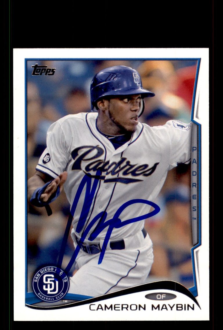 Signed Baseball Card Auto Cameron Maybin 2014 Topps #427 San Diego Padres