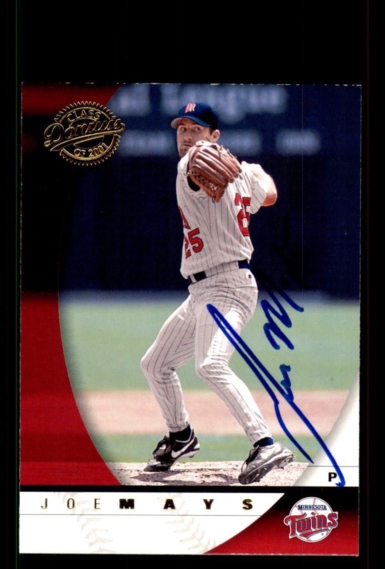Signed Baseball Card Auto Joe Mays 2001 Donruss Class of 2001 #51 Twins