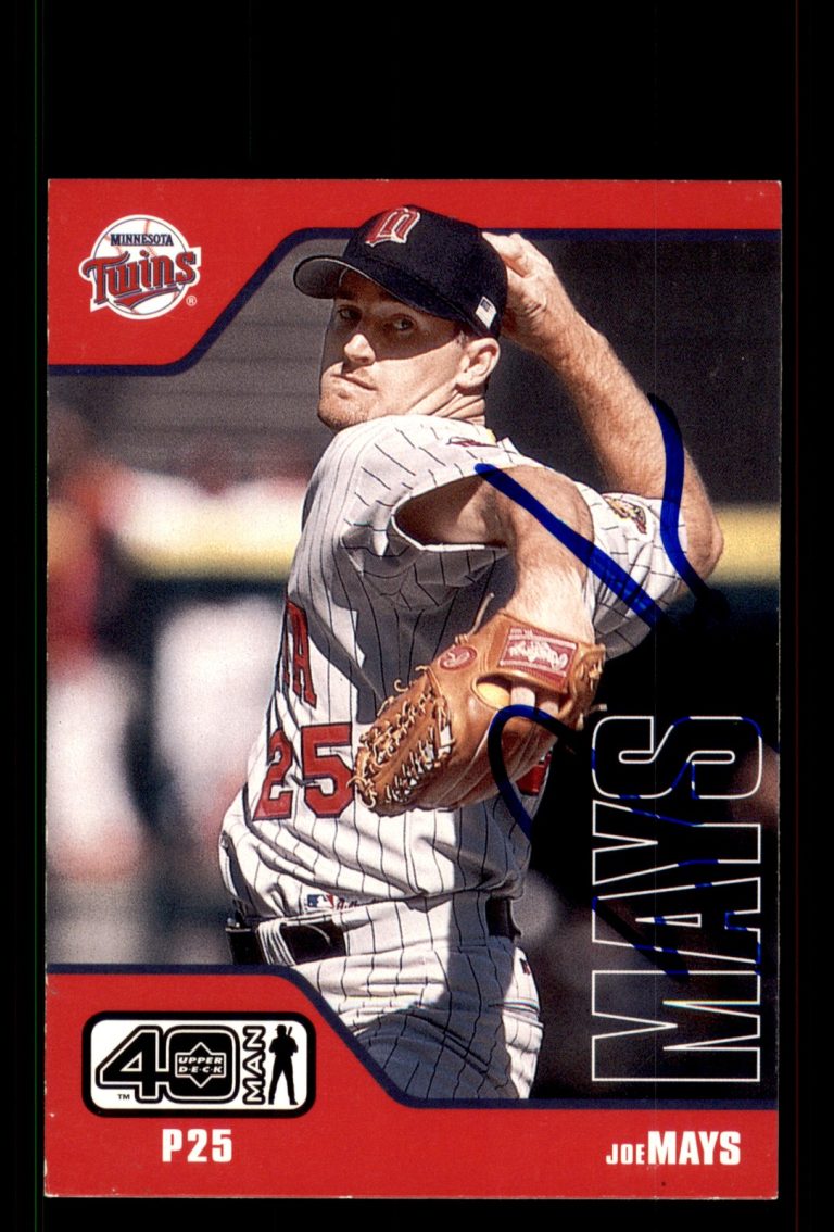 Signed Baseball Card Auto Joe Mays 2002 Upper Deck 40-Man #370 Minnesota Twins