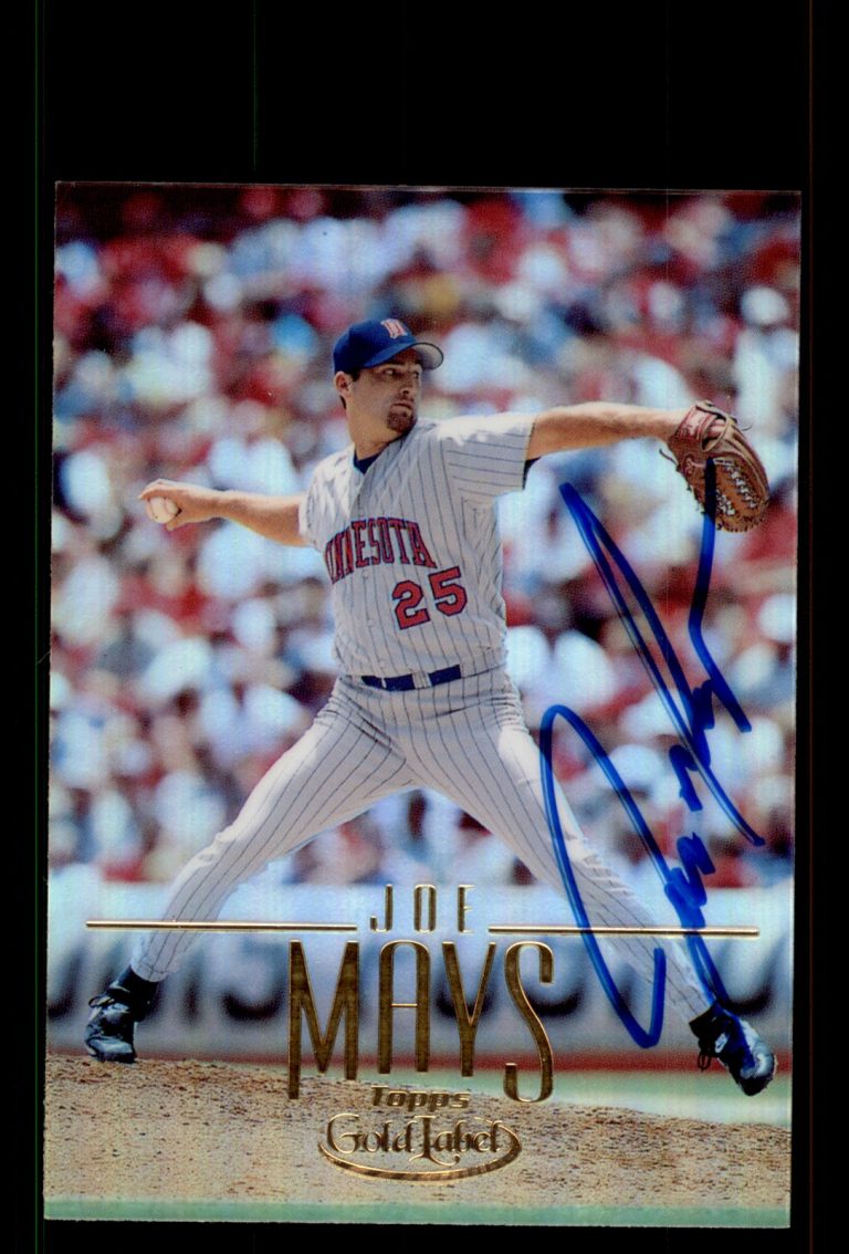 Signed Baseball Card Auto Joe Mays 2002 Topps Gold Label #70 Minnesota Twins