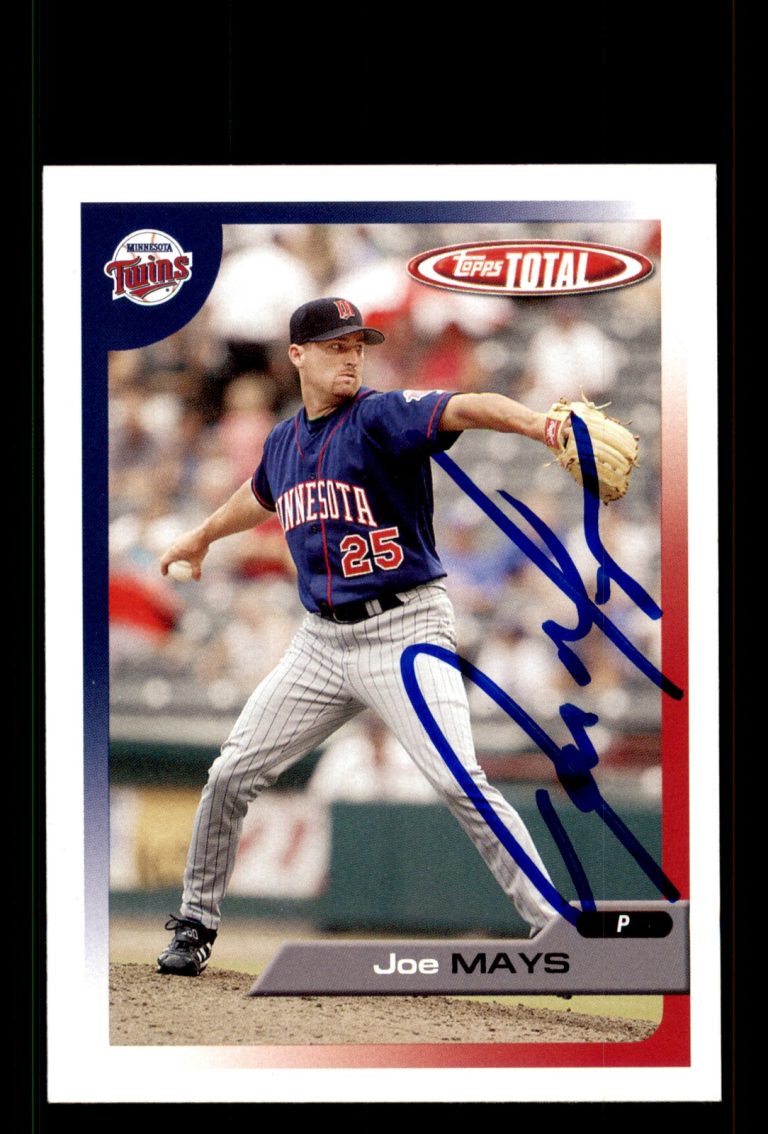 Signed Baseball Card Auto Joe Mays 2005 Topps Total #407 Minnesota Twins