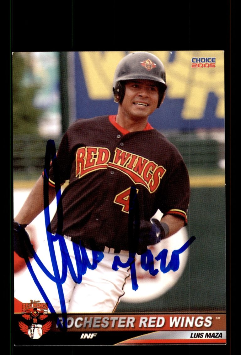 Signed Baseball Card Auto Luis Maza 2005 Choice Rochester Red Wings