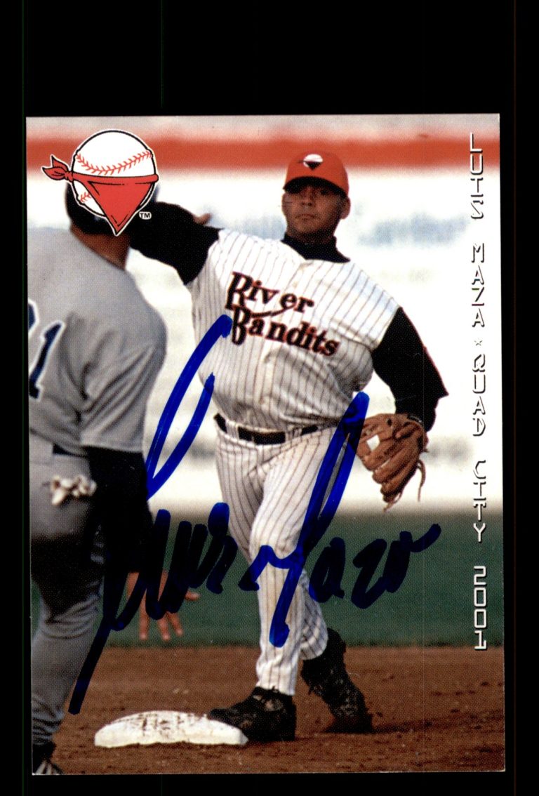 Signed Baseball Card Auto Luis Maza 2001 Grandstand Quad Cities River Bandits