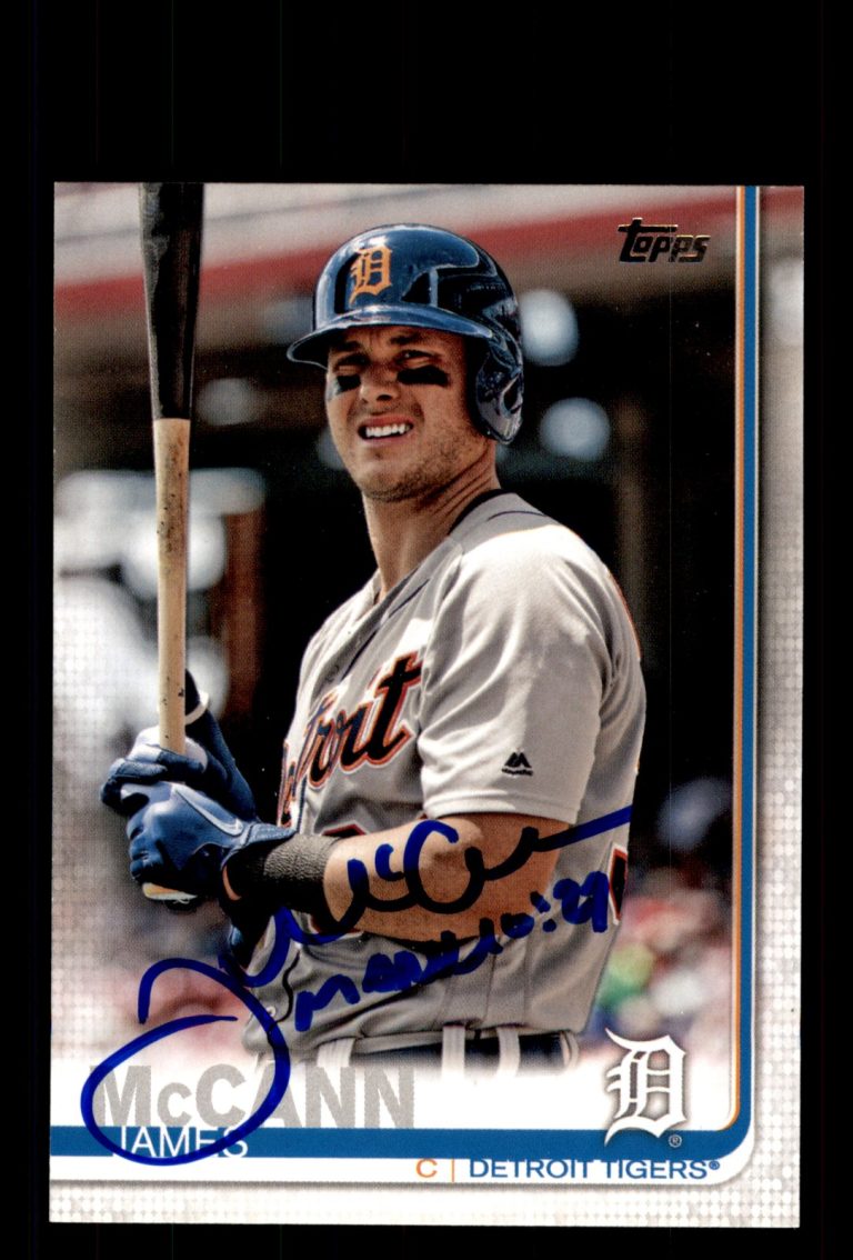 Signed Baseball Card Auto James McCann 2019 Topps #155 Detroit Tigers