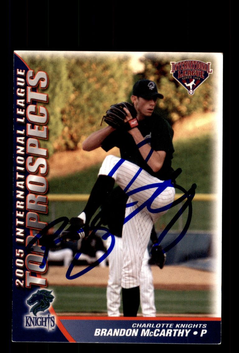 Signed Baseball Card Auto Brandon McCarthy 2005 International League Prospects