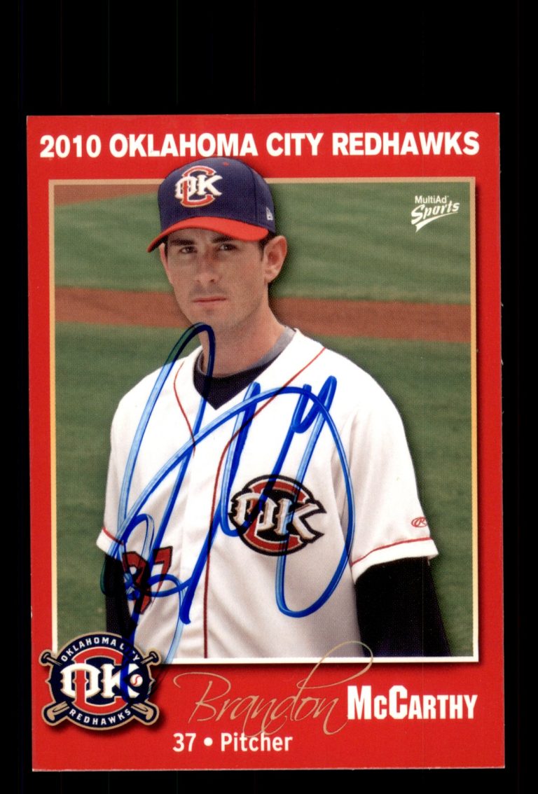 Signed Baseball Card Auto Brandon McCarthy 2010 MultiAd Oklahoma City RedHawks