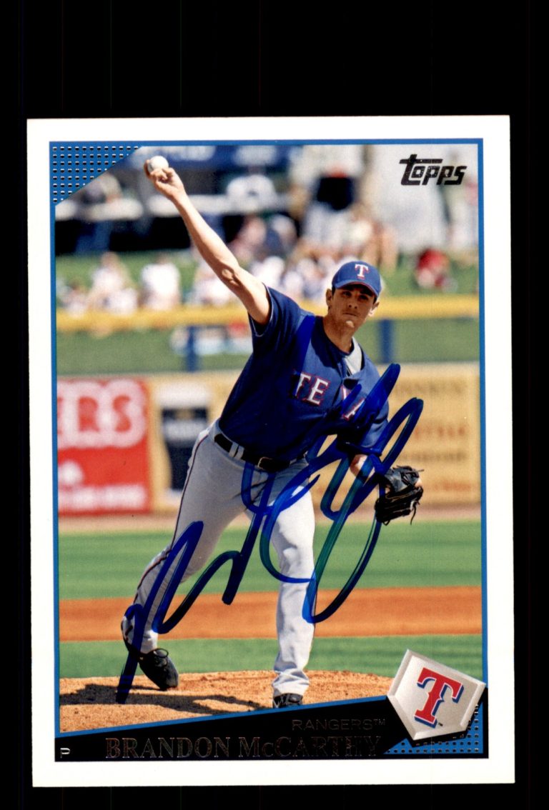 Signed Baseball Card Auto Brandon McCarthy 2009 Topps #UH67 Texas Rangers