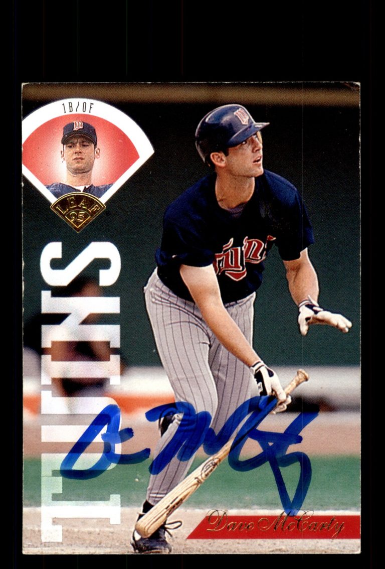 Signed Baseball Card Auto David McCarty 1995 Leaf #14 Minnesota Twins