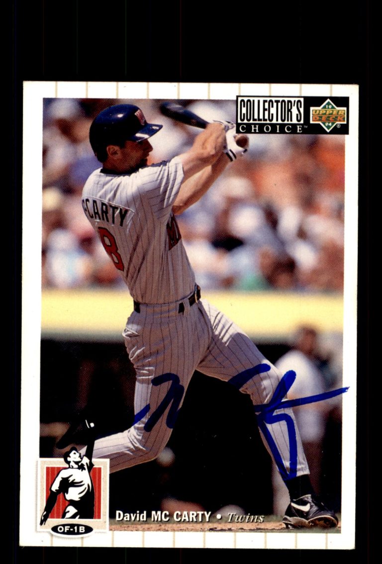 Signed Baseball Card Auto David McCarty 1994 Collector's Choice #194 Twins