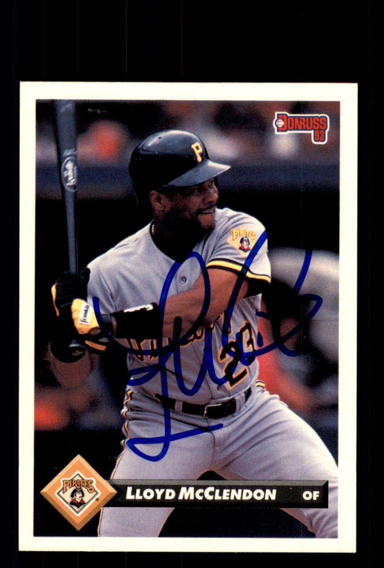 Signed Baseball Card Auto Lloyd McClendon 1993 Donruss #384 Pittsburgh Pirates