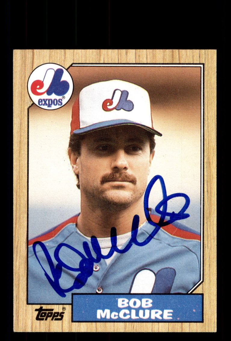 Signed Baseball Card Auto Bob McClure 1987 Topps #707 Montreal Expos