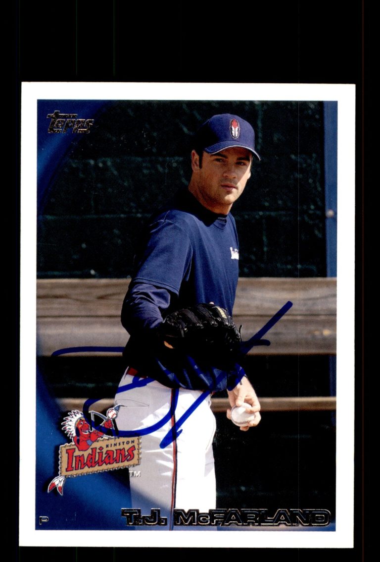 Signed Baseball Card Auto TJ McFarland 2010 Topps Pro Debut #437 Indians