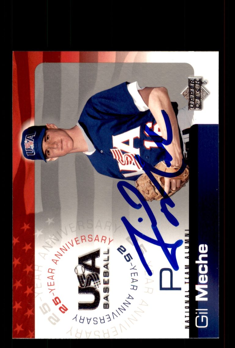 Signed Baseball Card Auto Gil Meche 2004 Upper Deck USA #USA-127