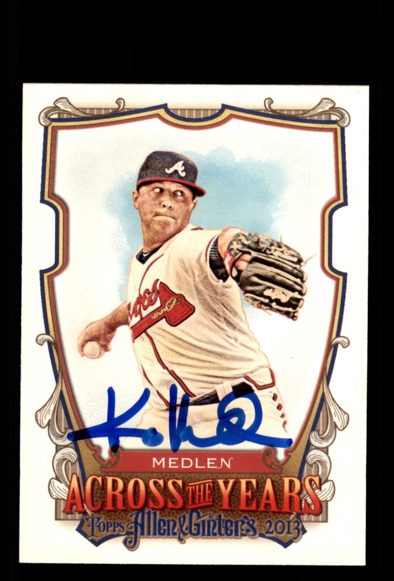 Signed Baseball Card Auto Kris Medlen 2013 Topps Allen & Ginter #ATY-KM Braves
