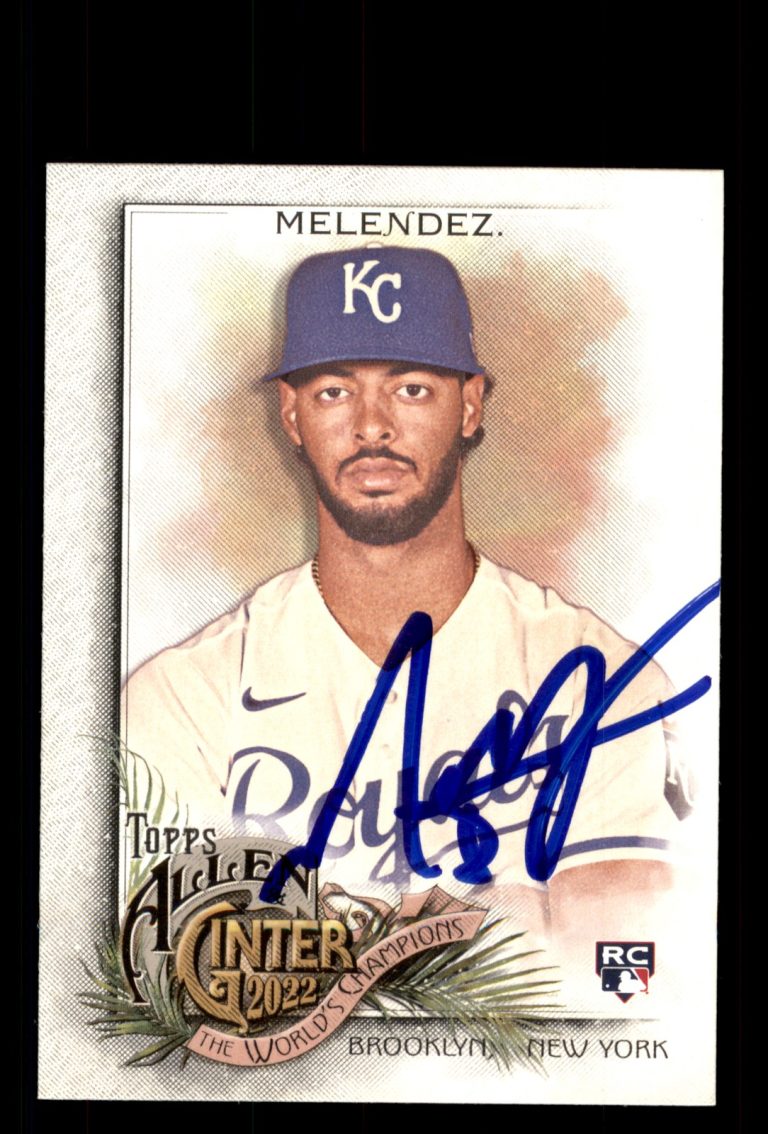 Signed Baseball Card Auto MJ Melendez 2022 Topps Allen & Ginter #289 Royals