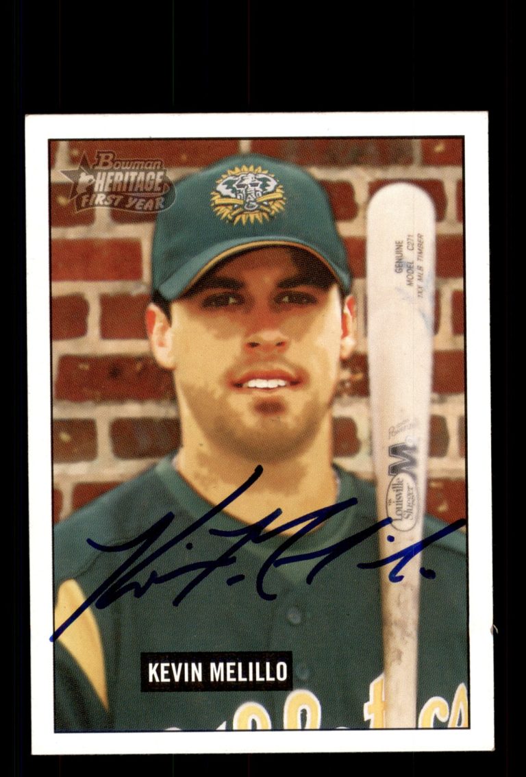 Signed Baseball Card Auto Kevin Melillo 2005 Bowman Heritage #289 Oakland A's