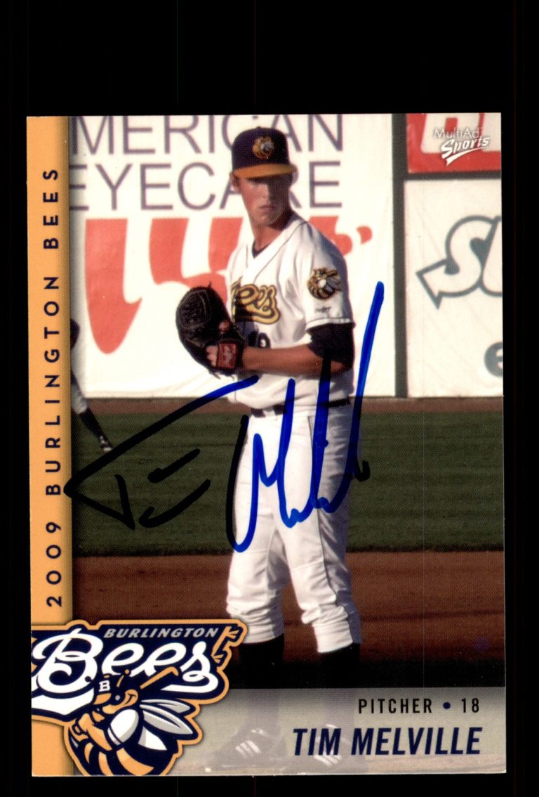 Signed Baseball Card Auto Tim Melville 2009 MultiAd Burlington Bees